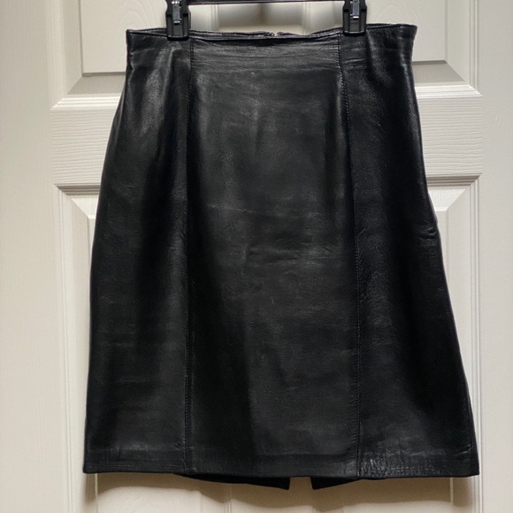 Evan Davies Dresses & Skirts - Evan Davies Black Napa Leather Skirt